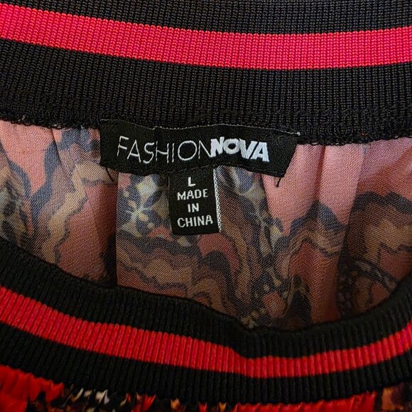 Fashion Nova Tiger print blouse, Size L - Picture 3 of 8